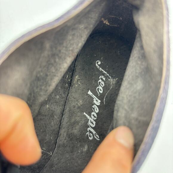 Free People Summit Blue Suede Ankle Boots Women's 38 US 8 Indie Boho - Picture 9 of 11